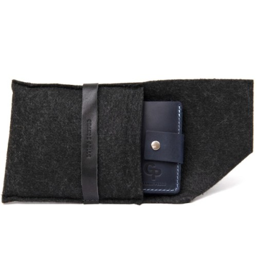 Портмоне Grande Pelle З натуральної шкіри Темно-синє (11461)