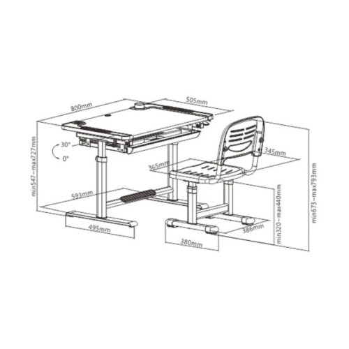 Парта зі стільцем FunDesk Littonia Pink