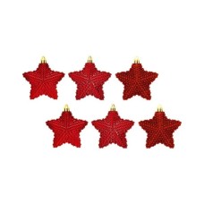 Ялинкова іграшка Christmas House Пластикові Зірки 6 шт Червоні (8718861623925)