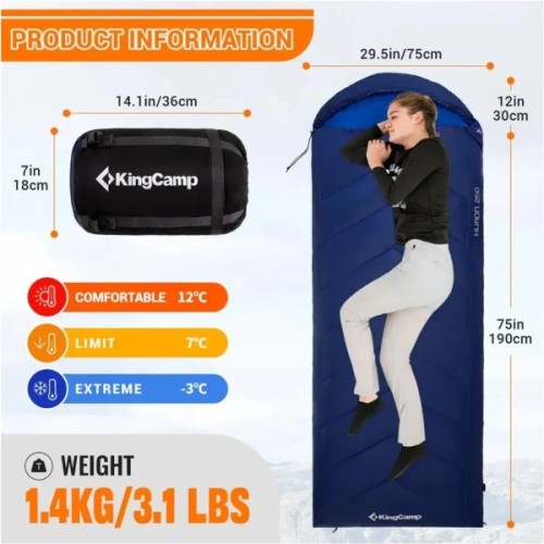 Спальний мішок KingCamp Huron 250 Navy (KS2421_NAVY_L)