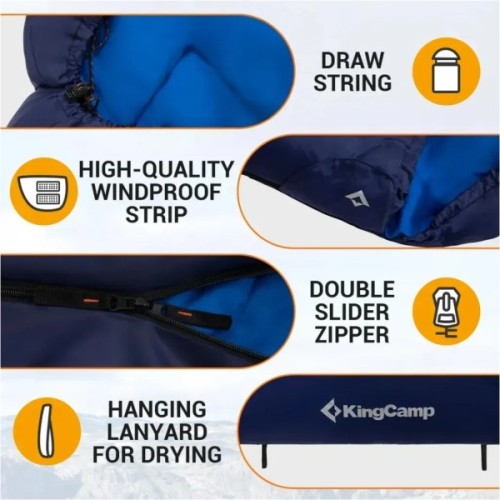 Спальний мішок KingCamp Huron 250 Navy (KS2421_NAVY_L)