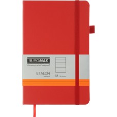 Книга записна Buromax Etalon 125x195 мм 96 аркушів в лінію обкладинка зі штучної шкіри Червона (BM.291260-05)