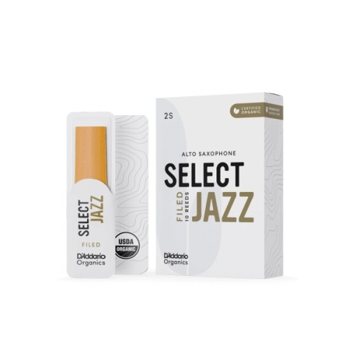 Тростина для саксофона D'Addario Organic Select Jazz - Alto Sax Filed 2S - 10 Pack (ORSF10ASX2S)