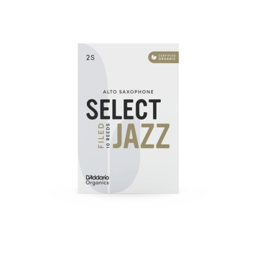 Тростина для саксофона D'Addario Organic Select Jazz - Alto Sax Filed 2S - 10 Pack (ORSF10ASX2S)