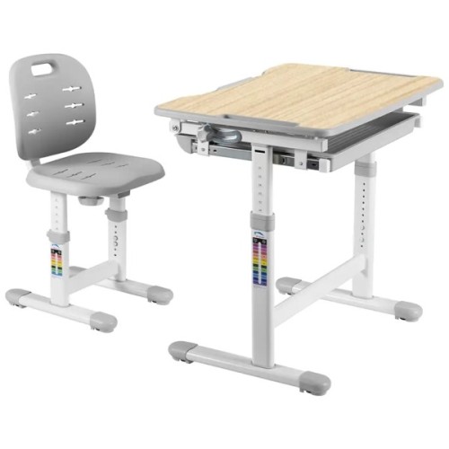 Парта зі стільцем FunDesk Piccolino III Grey-w