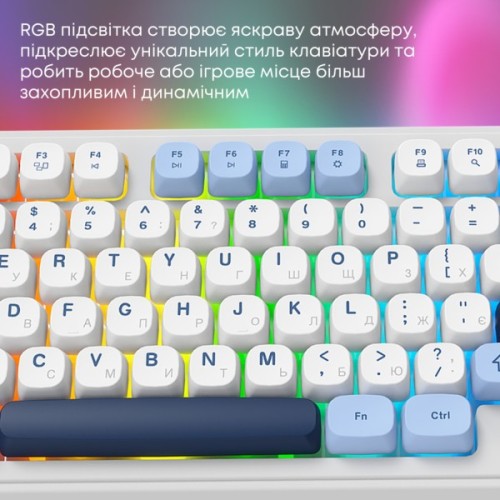 Клавіатура Ajazz AF98 Plus Wireless/Bluetooth/USB UA White/Blue (AF98-PLUS-GB)