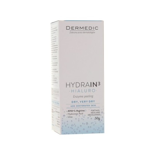 Пілінг для обличчя Dermedic Hydrain 3 Hialuro Ензимний Для м'якого очищення чутливої та сухої шкіри 50 мл (5906739783137)