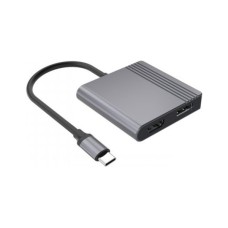 Перехідник USB-C M to HDMI F + DisplayPort F 4K60Hz Cablexpert (A-CM-HDMIFDPF-01)