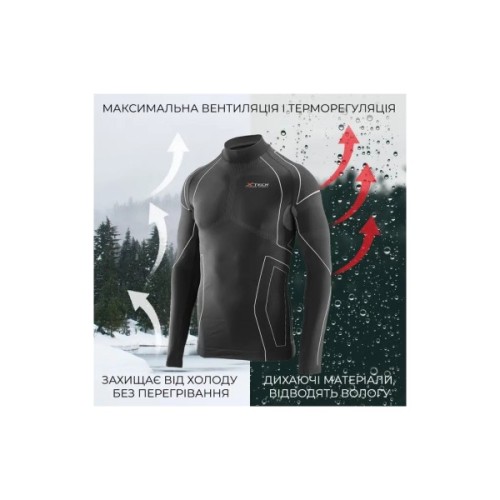 Термокофта X-Tech Maglia Race 3 Munica Lunga lupetto Nero XXL/XXXL (MagliaRace3LupettoXXL/3XL)