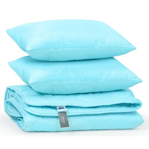 Ковдра MirSon Набір Eco-Soft Всесезонний №1697 Eco Light Blue Ковдра + под (2200002655477)