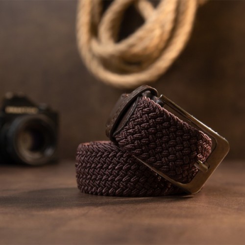 Ремінь Vintage Текстильний чоловічий Коричневий (20523)