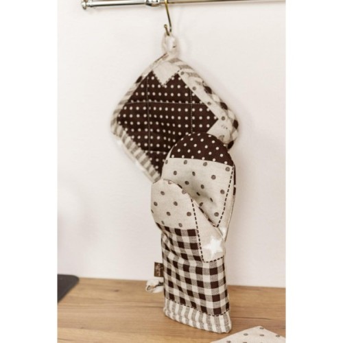 Кухонна прихватка Прованс Рукавичка Печворк коричневий Господиня (031510)