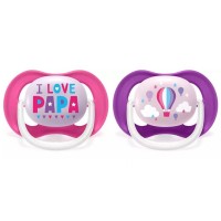 Пустушка Philips AVENT Ultra Air I love… для дівчат, 6-18 міс (SCF080/04_SCF080/27)