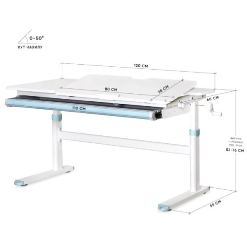 Парта Evo-kids Lite Blue (TH-360 WG/BL Lite)