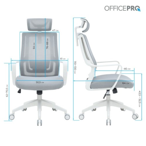 Офісне крісло OfficePro Harmony OC310-W-LG-LG (OC310-W-LG-LG)