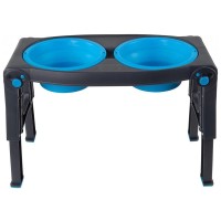 Посуд для собак Dexas Миска подвійна з регульованими ніжками 960 мл блакитна (0084297309053)