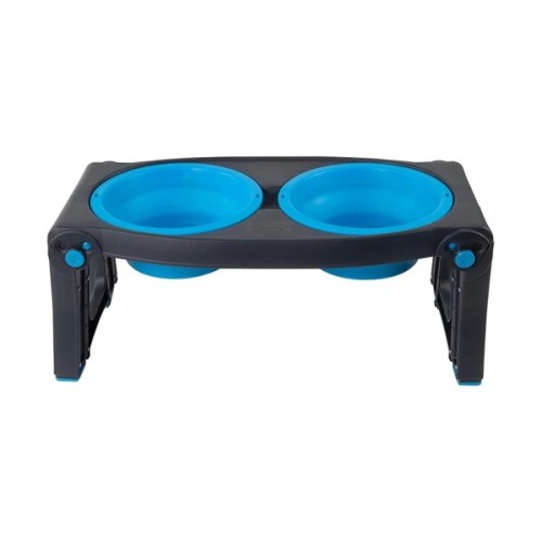 Посуд для собак Dexas Миска подвійна з регульованими ніжками 960 мл блакитна (0084297309053)