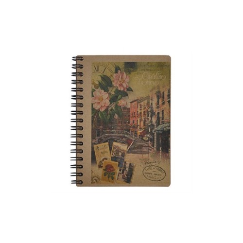 Блокнот Buromax spiral side, А6, 80sheets, KRAFT, square, assorted (BM.2483)