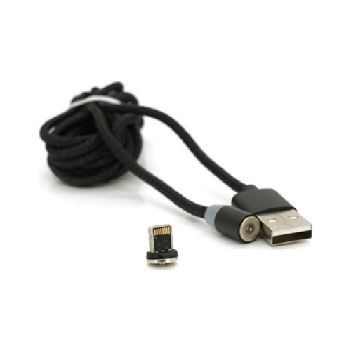 Дата кабель USB 2.0 to Lightning 2.0m 2A magnetic nylon black PiPo (18166)