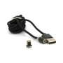 Дата кабель USB 2.0 to Lightning 2.0m 2A magnetic nylon black PiPo (18166)