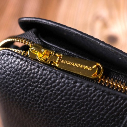 Сумка Vintage Жіноча на три відділення з натуральної шкіри Чорна (22107)