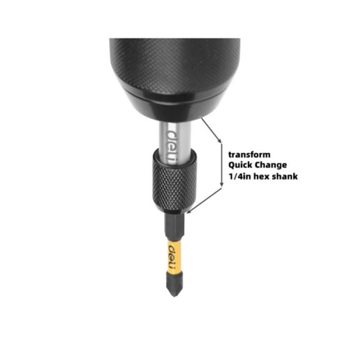 Тримач для біт Deli швидкоз'ємний для викрутки, 60 мм (EDL107401)