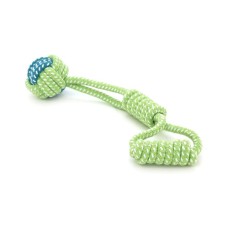 Іграшка для собак Voltronic Мотузка-апорт із вузлами форма кулі 6х27 см зелено-синя (YT41106)