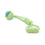 Іграшка для собак Voltronic Мотузка-апорт із вузлами форма кулі 6х27 см зелено-синя (YT41106)