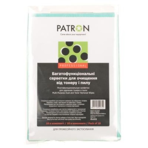 Серветки Patron Multi-Purpose Dust and Toner Removal Wipes, 10psc (F5-015)