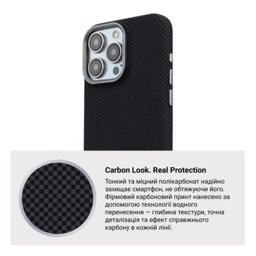 Чохол до мобільного телефона Armorstandart LikeCarbon2 MagCase Apple iPhone 16 Pro Max Kevlar Black (ARM88382)
