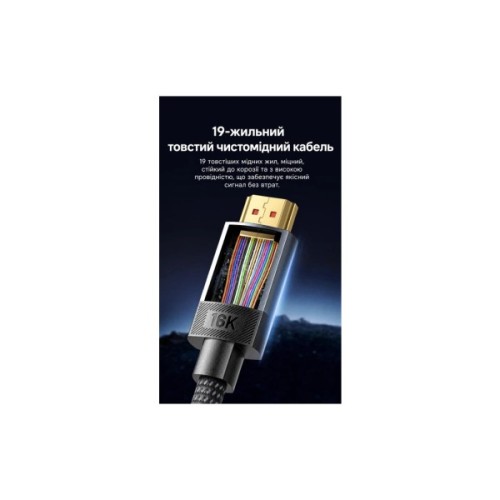 Кабель мультимедійний HDMI M to HDMI M 2.0m 16K60Hz 96Gbps gray Vention (ALVHH)