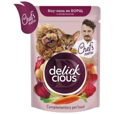 Вологий корм для кішок Delickcious борщ з яловичиною 85 г (4820269147027)