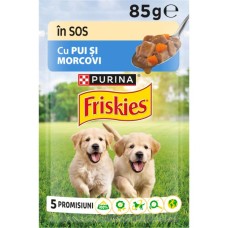 Вологий корм для собак Purina Friskies Junior з куркою та морквою у підливці 85 г (8445290751096)