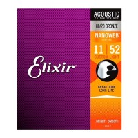 Струни для гітари Elixir 11027 Nanoweb 80/20 Bronze Acoustic Custom Light (11-52) (236029)