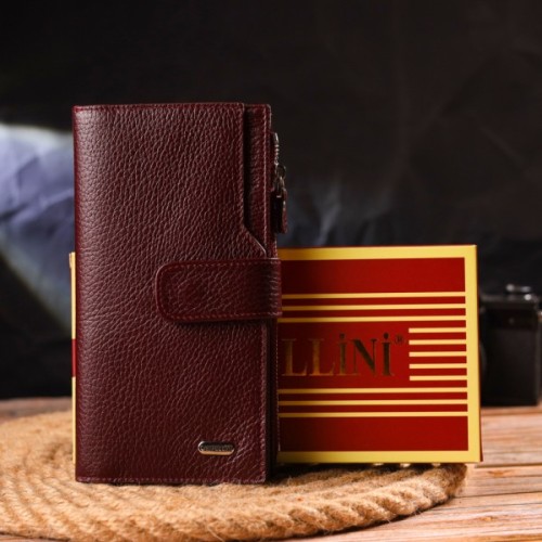 Гаманець Canpellini З натуральної шкіри Бордовий (21645)