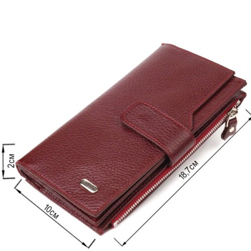 Гаманець Canpellini З натуральної шкіри Бордовий (21645)