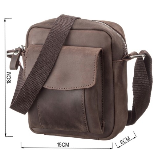 Сумка Shvigel З вінтажної шкіри Коричнева (11077)