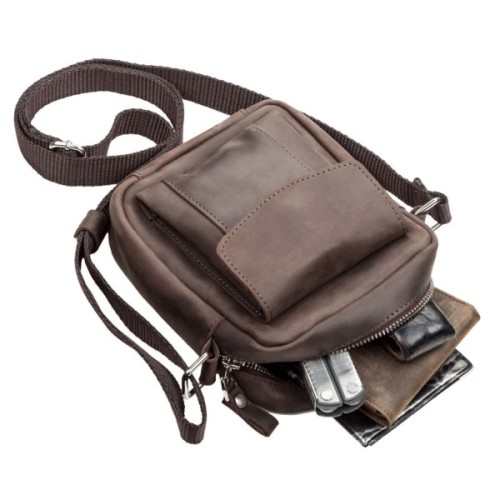 Сумка Shvigel З вінтажної шкіри Коричнева (11077)