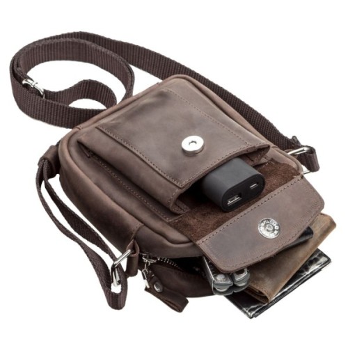 Сумка Shvigel З вінтажної шкіри Коричнева (11077)