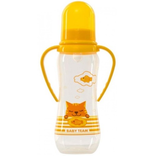 Пляшечка для годування Baby Team з силікон.соскою 250мл 0+ жовт (1411_желтый)