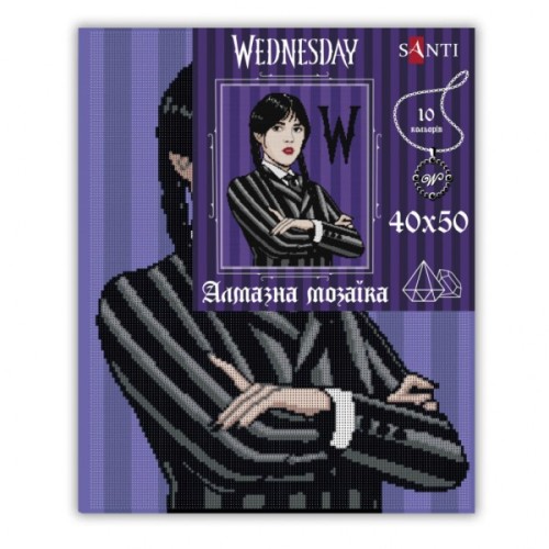 Картина по номерам Santi Wednesday Addams 40х50 см, алмазна мозаїка (955333)