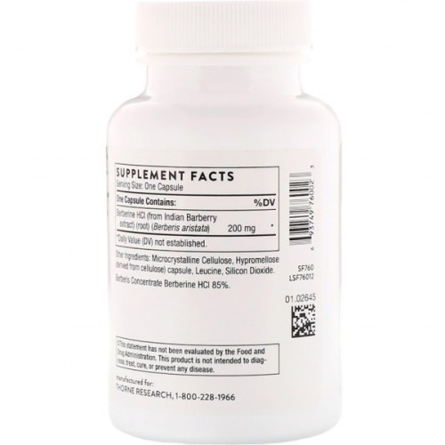 Трави Thorne Research Берберин (барбарис), Berbercap, 60 капсул (THR-76002)