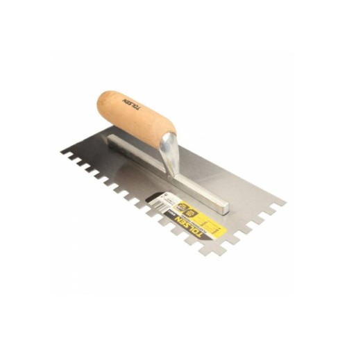 Затирка Tolsen сталева 280х120 мм зуб 10 мм дерев'яна ручка (41013)