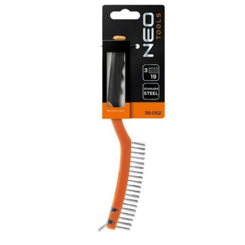 Щітка по металу Neo Tools 3х19 рядів, прямий дріт 0.3мм, 345мм, двокомпонентне руків'я (39-052)