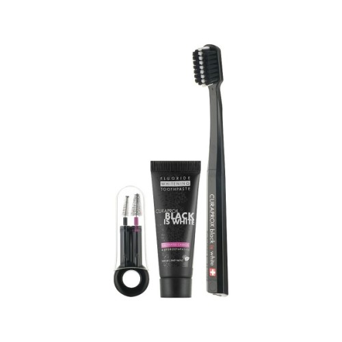 Набір косметики Curaprox Black is White Дорожній гігієнічний (7612412430332)