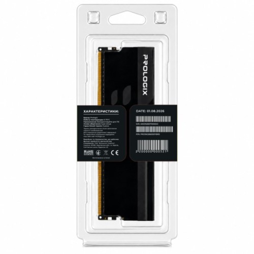 Модуль пам'яті для комп'ютера DDR5 16GB 6000 MHz Onyx Black RGB Prologix (PRO16GB6000YBR5)