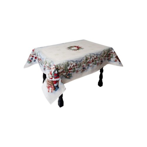 Скатертина Прованс гобеленова з велюром Снігова зима 135х220 см (037472)
