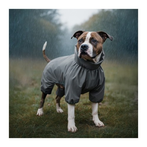 Дощовик для тварин WAUDOG Clothes водонепроникний M45 сірий (198811)