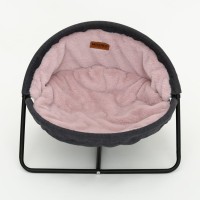 Лежак для тварин MISOKO&CO Pet bed round plush 45x45x22 см grey and pink (HOOP31839)