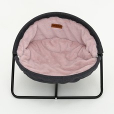 Лежак для тварин MISOKO&CO Pet bed round plush 45x45x22 см grey and pink (HOOP31839)